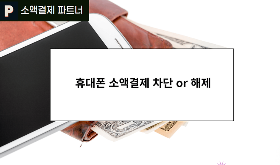 휴대폰 소액결제 차단 or 해제